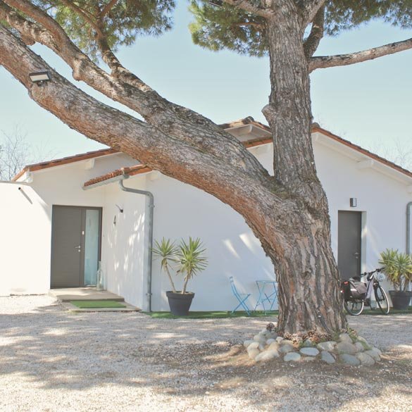 galerie-villa-dunette-exterieur4 Façade de La Dunette entourée de verdure à Vaux-sur-Mer